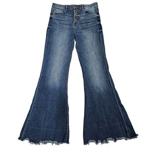 Harper Heritage HR‎ 5 Button Fray Hem Flare Jeans